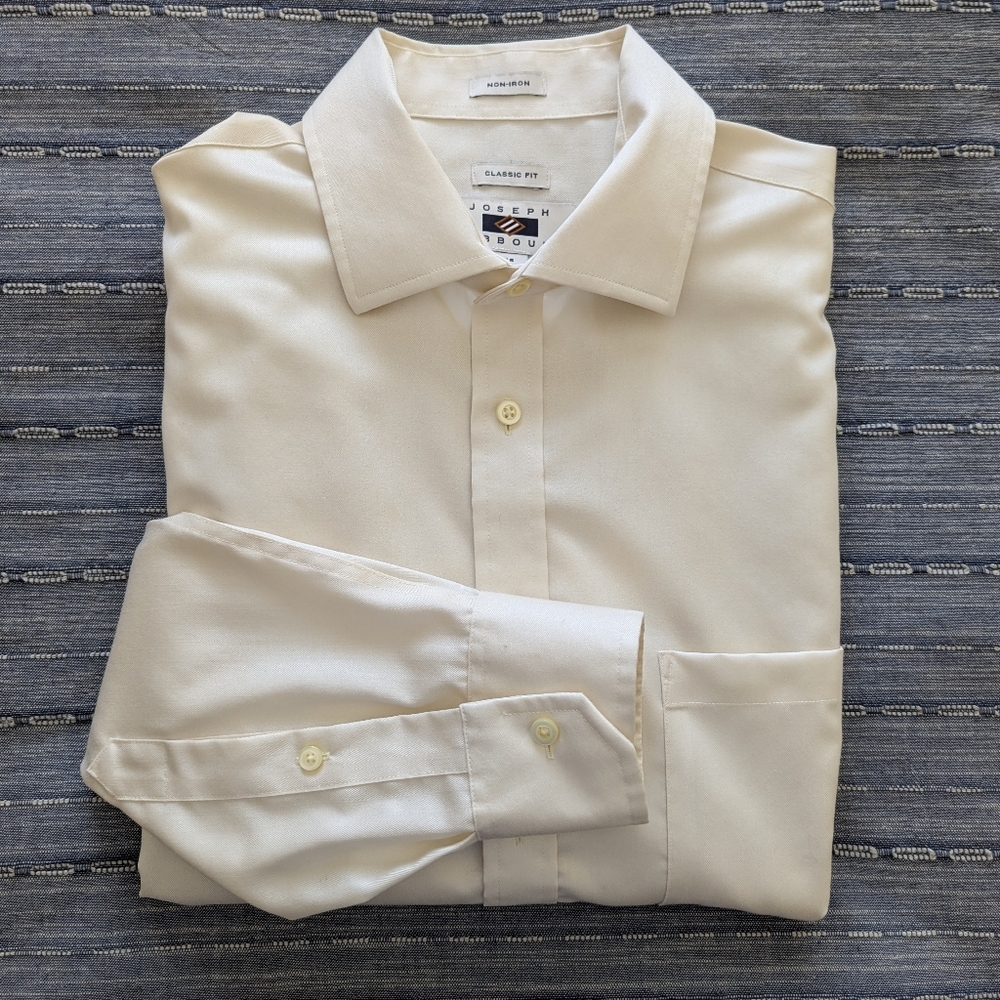 Joseph Abboud Men's Cream Button Down Shirt